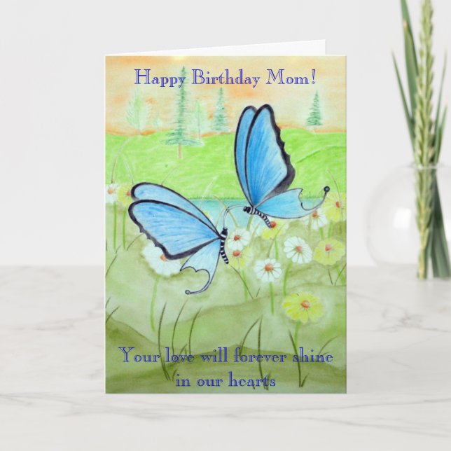 Butterflies and Daisys Happy Birthday Mum! Card (Front)