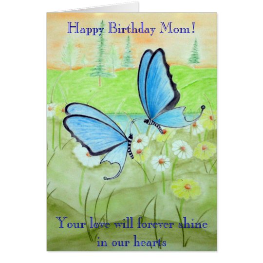 Butterflies and Daisys Happy Birthday Mum! Card