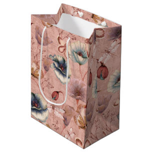 Butterflies and Dragonflies on Poppies Medium Gift Bag