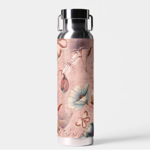 Butterflies and Dragonflies on Poppies  Water Bottle