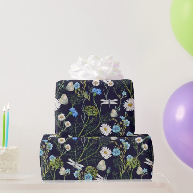 Butterflies and Dragons Flies in Garden Wrapping P Wrapping Paper (Party Gifts)