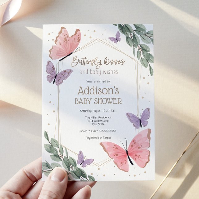 Butterflies and Eucalyptus Baby Shower Invitation (Creator Uploaded)