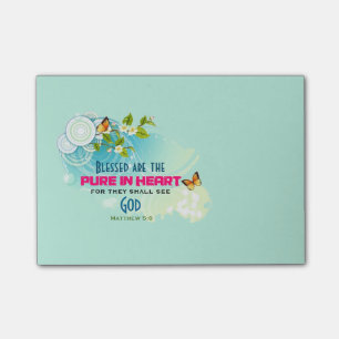 Butterflies and Flower Blossom Beatitude Quote Post-it Notes