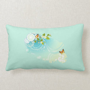 Butterflies and Flower Blossoms Lumbar Cushion
