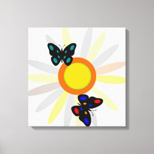 Butterflies and Flower Canvas Print