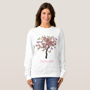 Butterflies And Flowering Tree Personalised  Sweatshirt