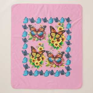 Butterflies and flowers are the most beautiful thi sherpa blanket
