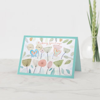 Butterflies and Flowers Birthday Card