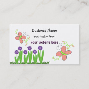 Butterflies and  Flowers Business Card