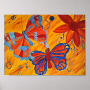 butterflies and flowers Canvas Print