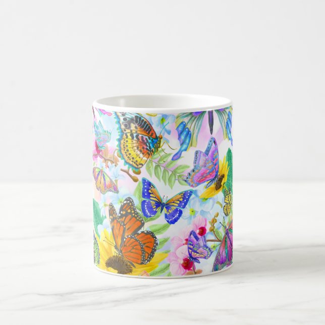 Butterflies and Flowers Coffee Mug (Center)