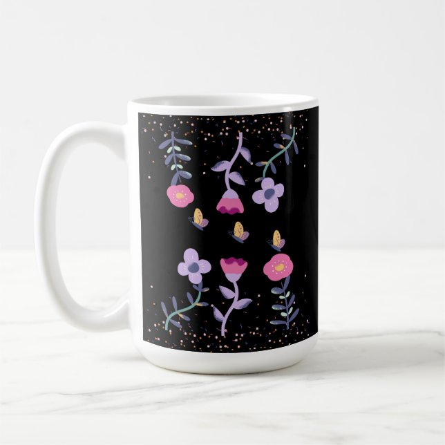 butterflies and flowers coffee mug (Left)