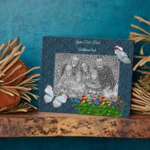 Butterflies And Flowers Create Your Own Photo Plaque