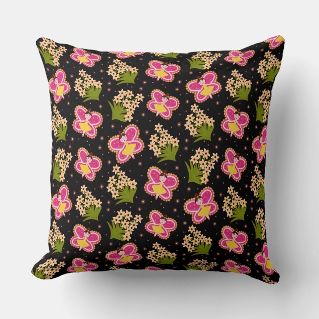 Butterflies and flowers cushion (Front)