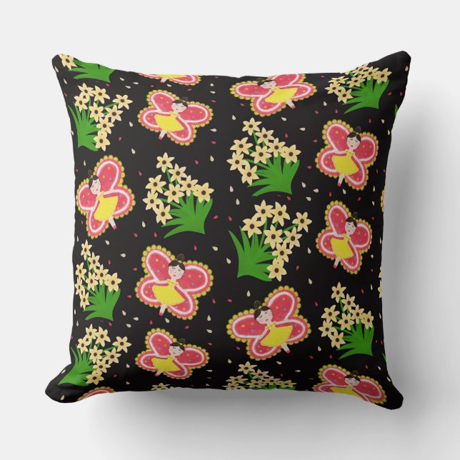 Butterflies and flowers cushion (Front)