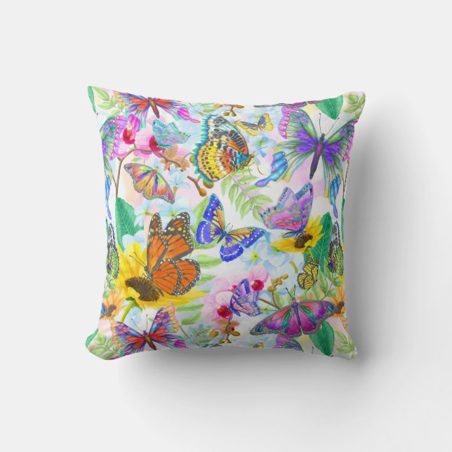 Butterflies and Flowers Cushion (Front)