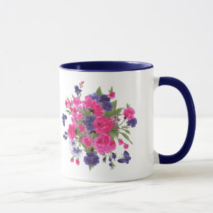 Butterflies and Flowers Custom Name Mother's Day Mug