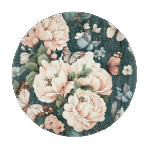 Butterflies and flowers  cutting board
