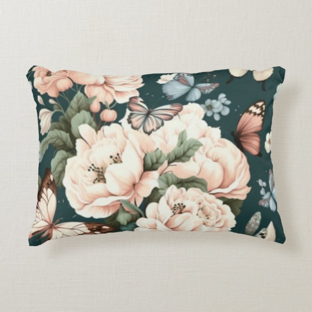 Butterflies and flowers  decorative cushion (Front)