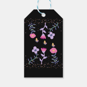 butterflies and flowers gift tags