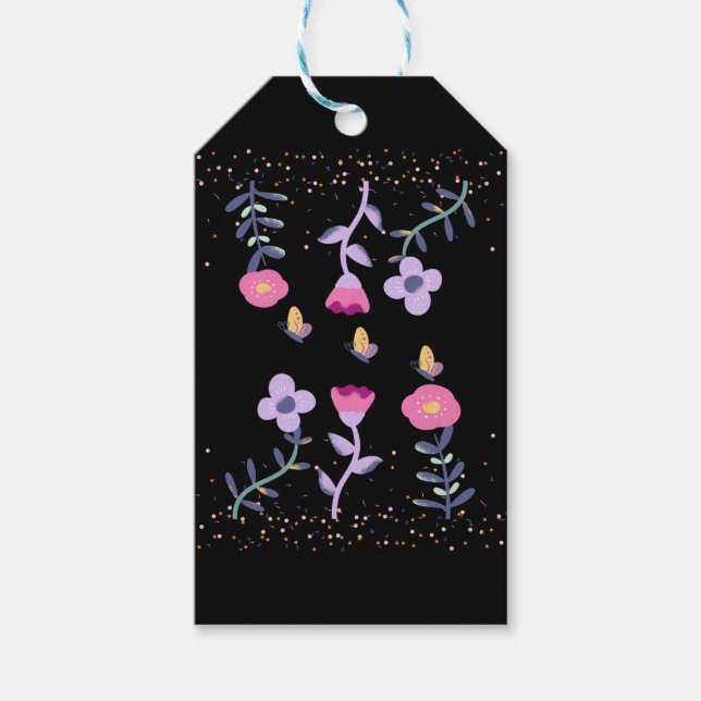 butterflies and flowers gift tags (Front)