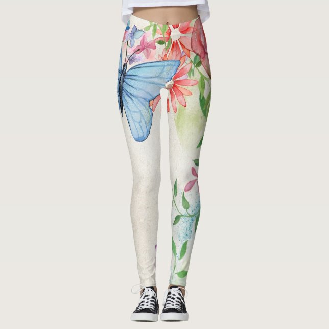 Butterflies and flowers leggings (Front)