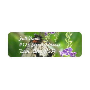 Butterflies and Flowers Mailing Label
