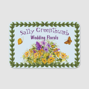 Butterflies and Flowers Name Tag