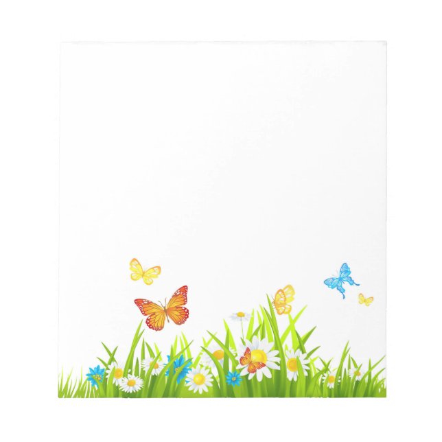 Butterflies And Flowers Notepad (Front)