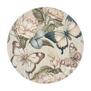 Butterflies and flowers pastel  cutting board