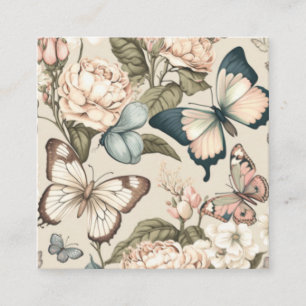 Butterflies and flowers pastel enclosure card