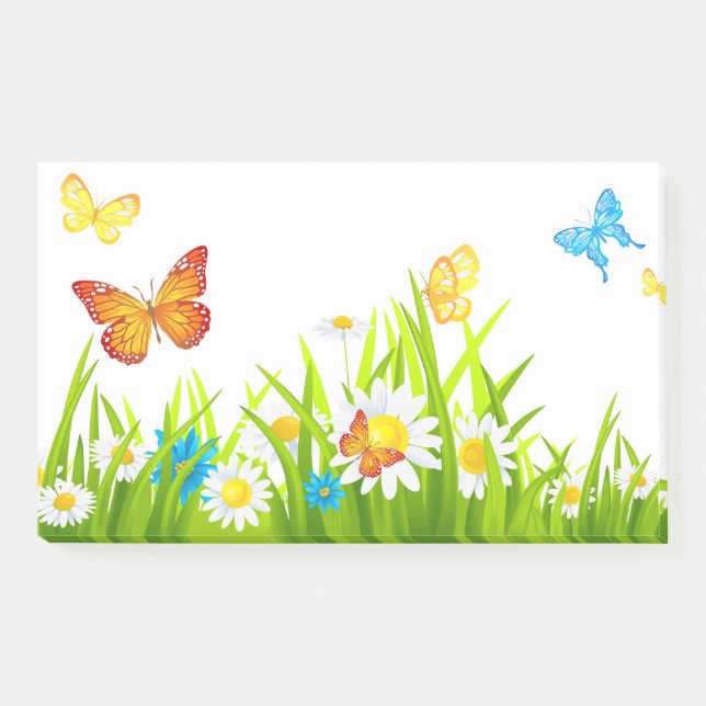 Butterflies And Flowers Post-it Notes (Front)