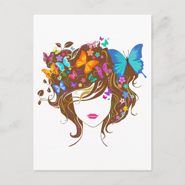 Butterflies and Flowers Postcard (Front)