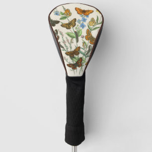 Butterflies and Flowers Vintage Illustration 1 Golf Head Cover