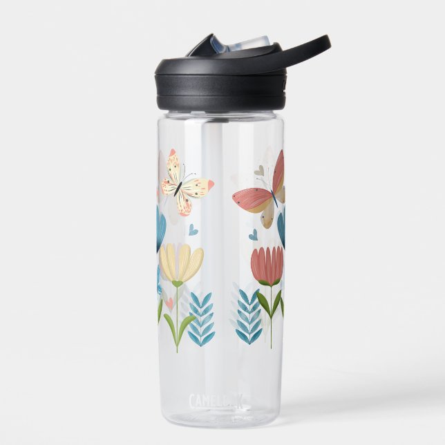 Butterflies and Flowers  Water Bottle (Left)