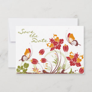 Butterflies and Flowers Wedding Save the Date
