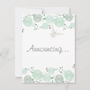 Butterflies and Green Chrysanthemums Engagement Announcement