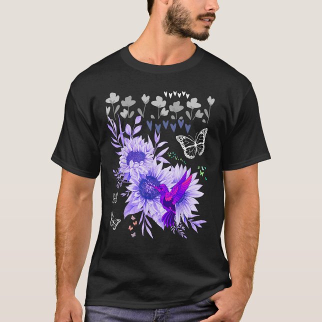 Butterflies And Hummingbirds Find The Garden Butte T-Shirt (Front)
