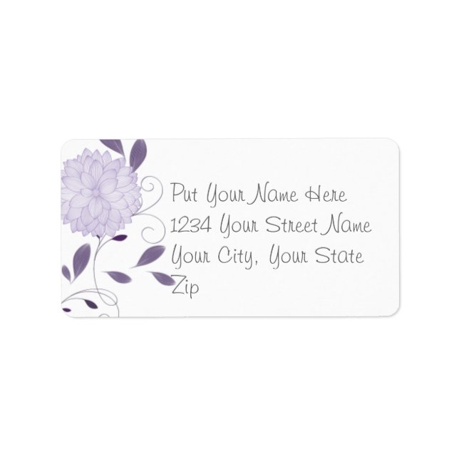 Butterflies and Lavender Chrysanthemums Label (Front)