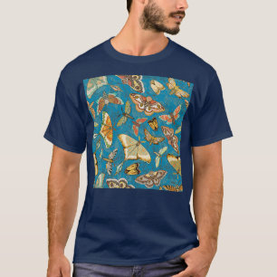 Butterflies and Moths on a blue foliage background T-Shirt