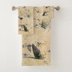 Butterflies and Moths Victorian Classic Art Bath Towel Set