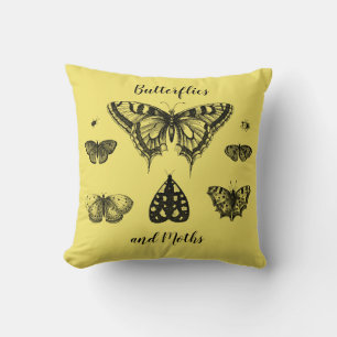 Butterflies and Moths Vintage Print Cushion