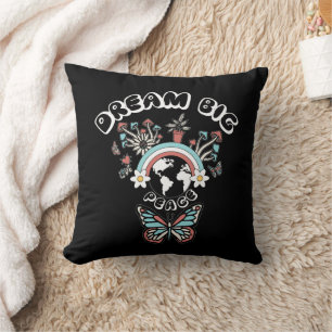 Butterflies and Mushrooms Dream Big positive inspo Cushion