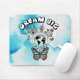 Butterflies and Mushrooms Dream Big positive inspo Mouse Mat