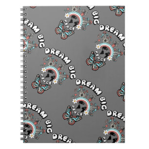 Butterflies and Mushrooms Dream Big positive inspo Notebook