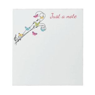 Butterflies and Music Notepad