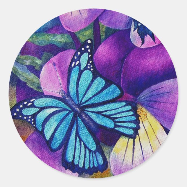 Butterflies and Panseys Stickers (Front)