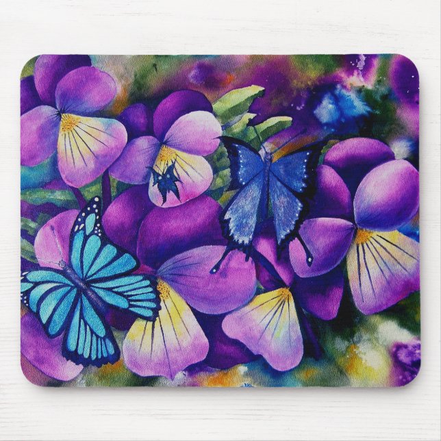 Butterflies and Pansie's Mouse pad (Front)
