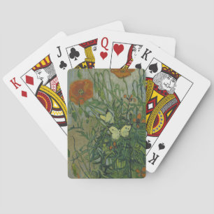 Butterflies and Poppies by Vincent Van Gogh Playing Cards