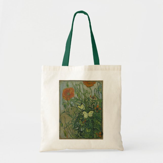 Butterflies and Poppies by Vincent van Gogh Tote Bag (Front)